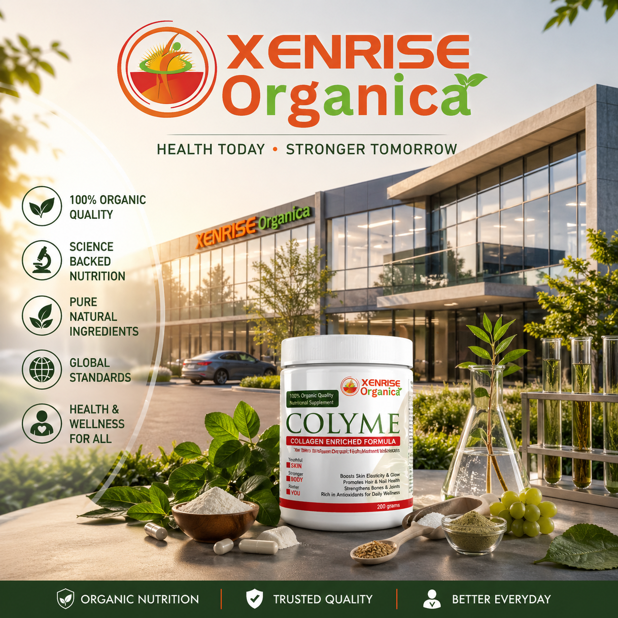 COLYME – Collagen Enriched Formula | XENRISE Organica | Youthful Skin & Stronger Body Naturally