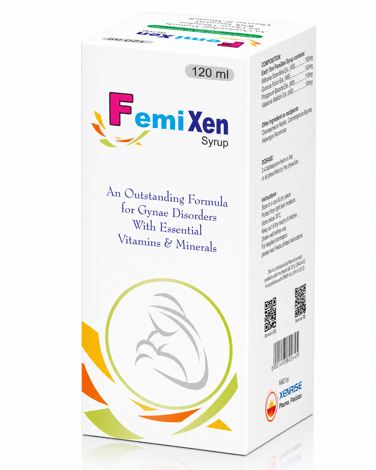 FEMIXEN SYRUP | Female Health, Hormonal Balance & Reproductive Wellness Support | An Outstanding Formula for Gynae Wellness with Essential Nutritional Extracts | XENRISE Pharma, Pakistan
