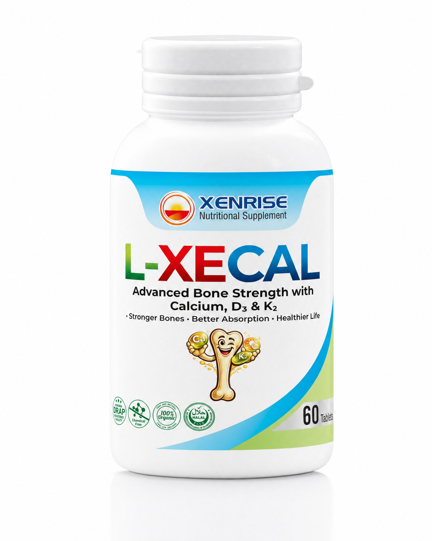 L-XECAL Tablets | Advanced Bone Strength with Calcium, D3 & K2 | XENRISE Pharma, Pakistan