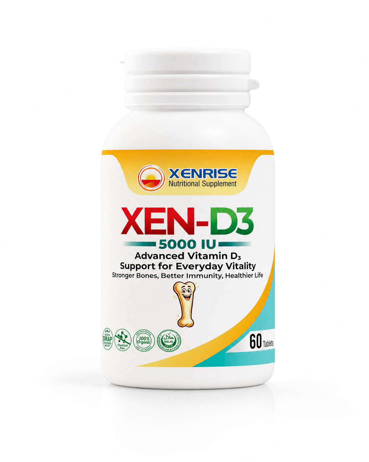 XEN-D3 5000 IU Tablets | Advanced Vitamin D3 Support for Everyday Vitality | XENRISE Pharma, Pakistan