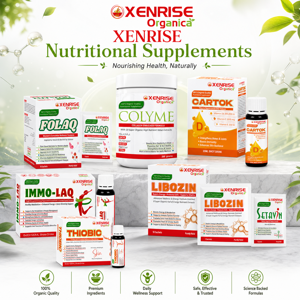 XENRISE Organica Nutritional Supplements