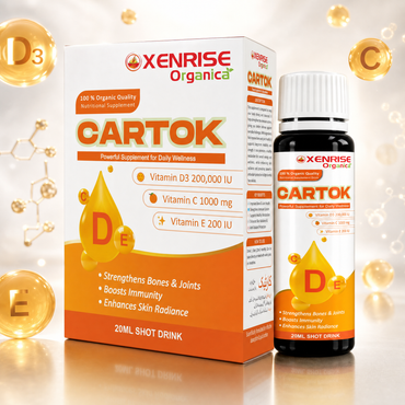 CARTOK – Vitamin D3 + C + E Nutritional Supplement 20ml Shot Drink | Xenrise Organica