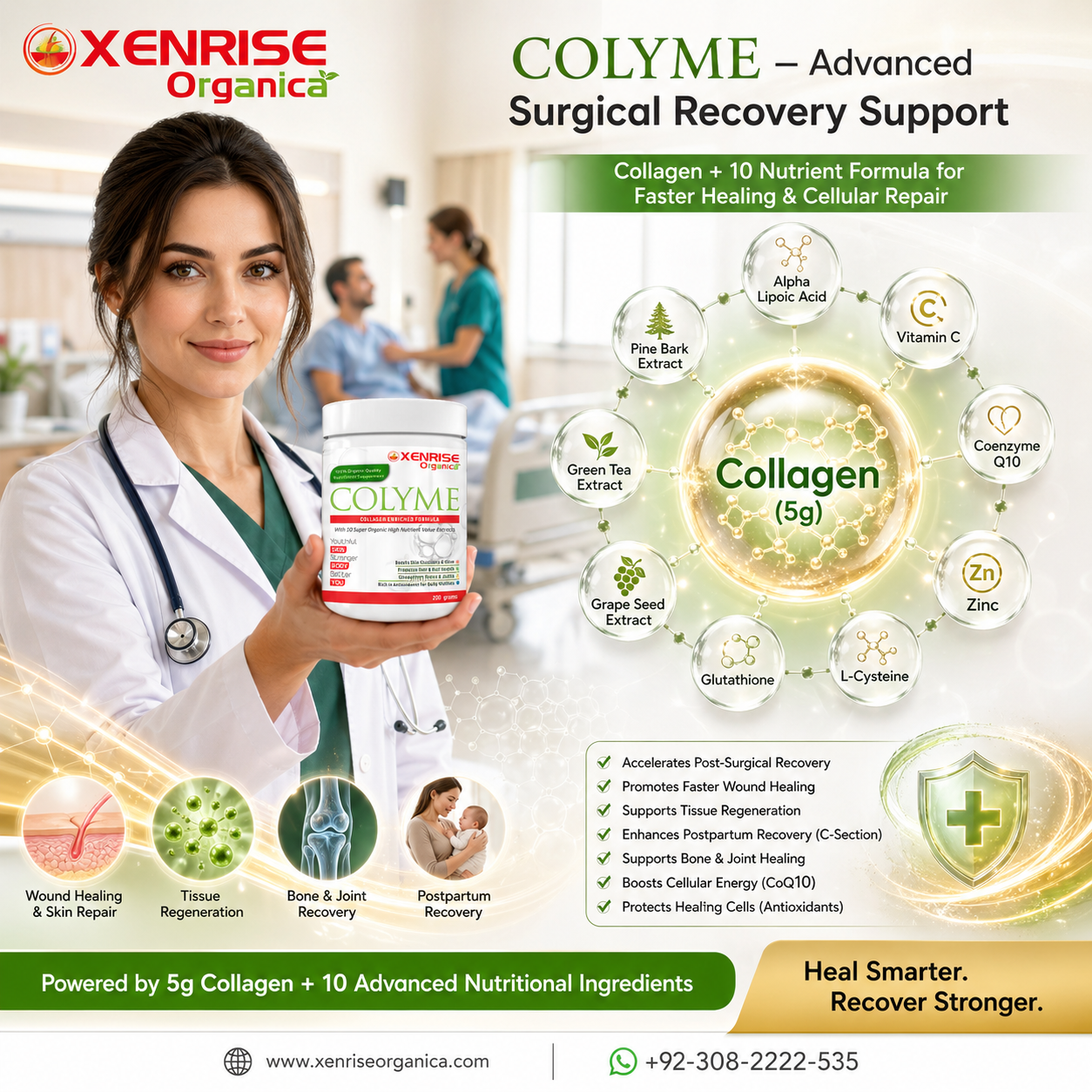COLYME – Collagen Enriched Formula | XENRISE Organica | Youthful Skin & Stronger Body Naturally