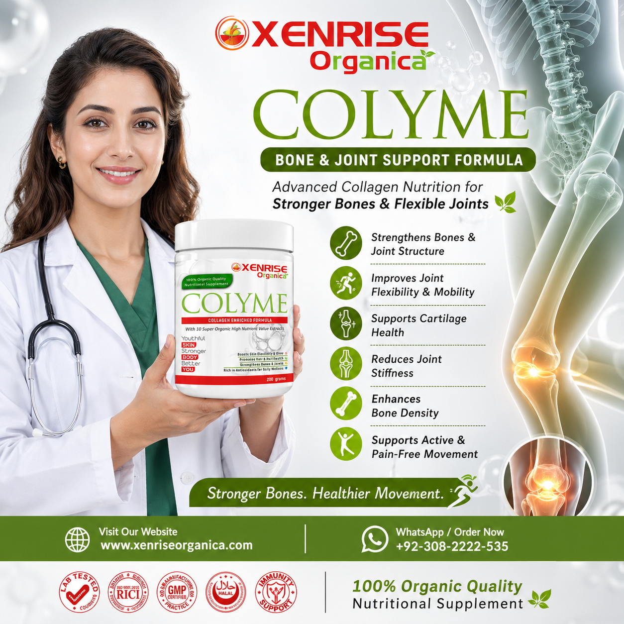 COLYME – Collagen Enriched Formula | XENRISE Organica | Youthful Skin & Stronger Body Naturally