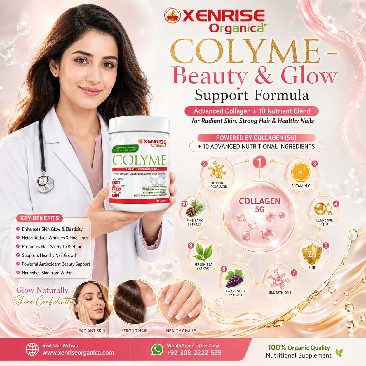 COLYME – Collagen Enriched Formula | XENRISE Organica | Youthful Skin & Stronger Body Naturally