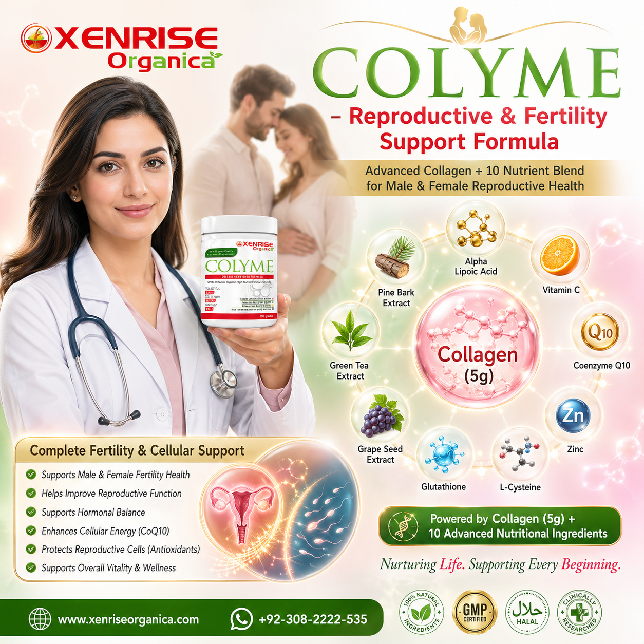 COLYME – Collagen Enriched Formula | XENRISE Organica | Youthful Skin & Stronger Body Naturally