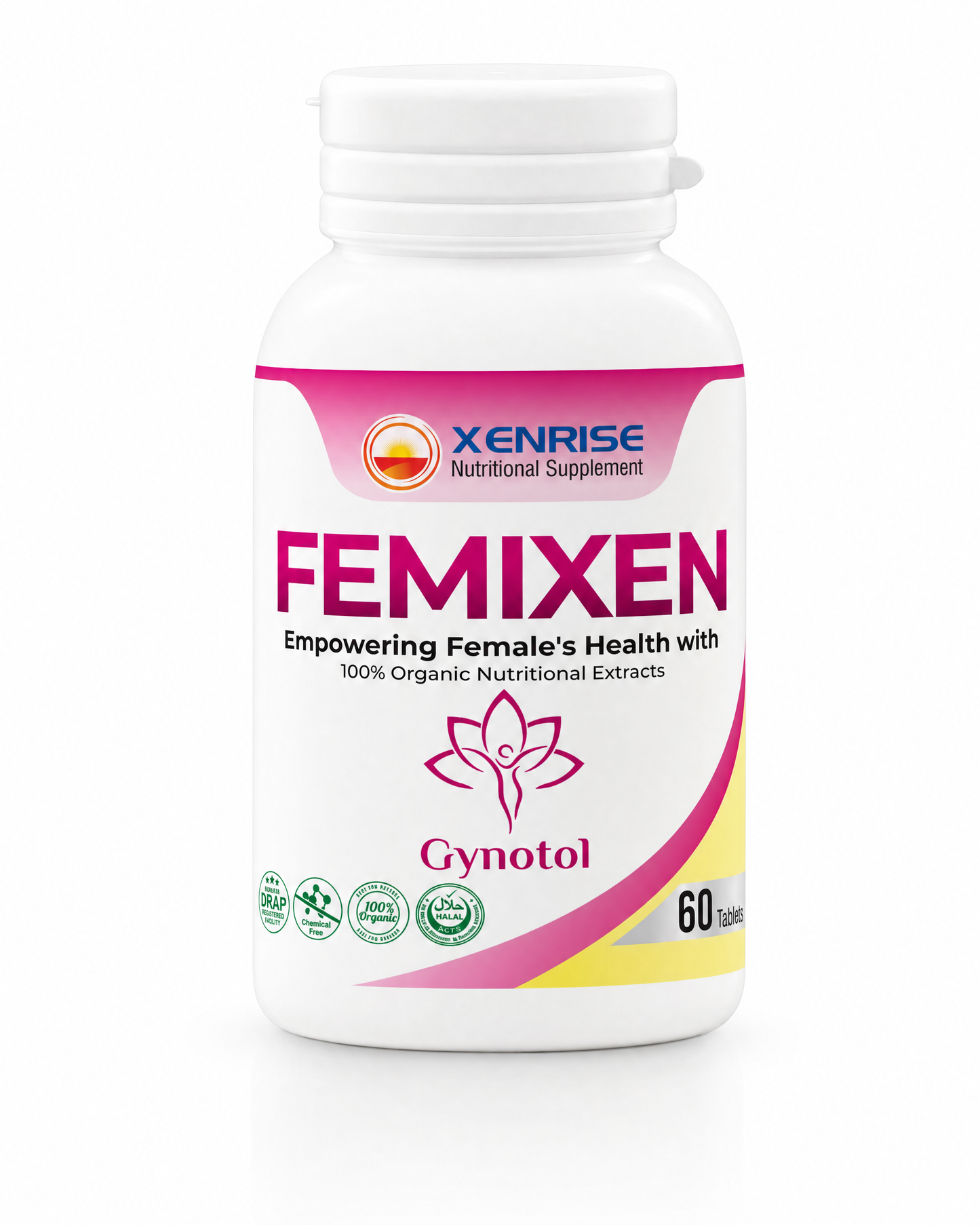 FEMIXEN Tablets | Empowering Female’s Health with 100% Organic Nutritional Extracts | XENRISE Pharma, Pakistan