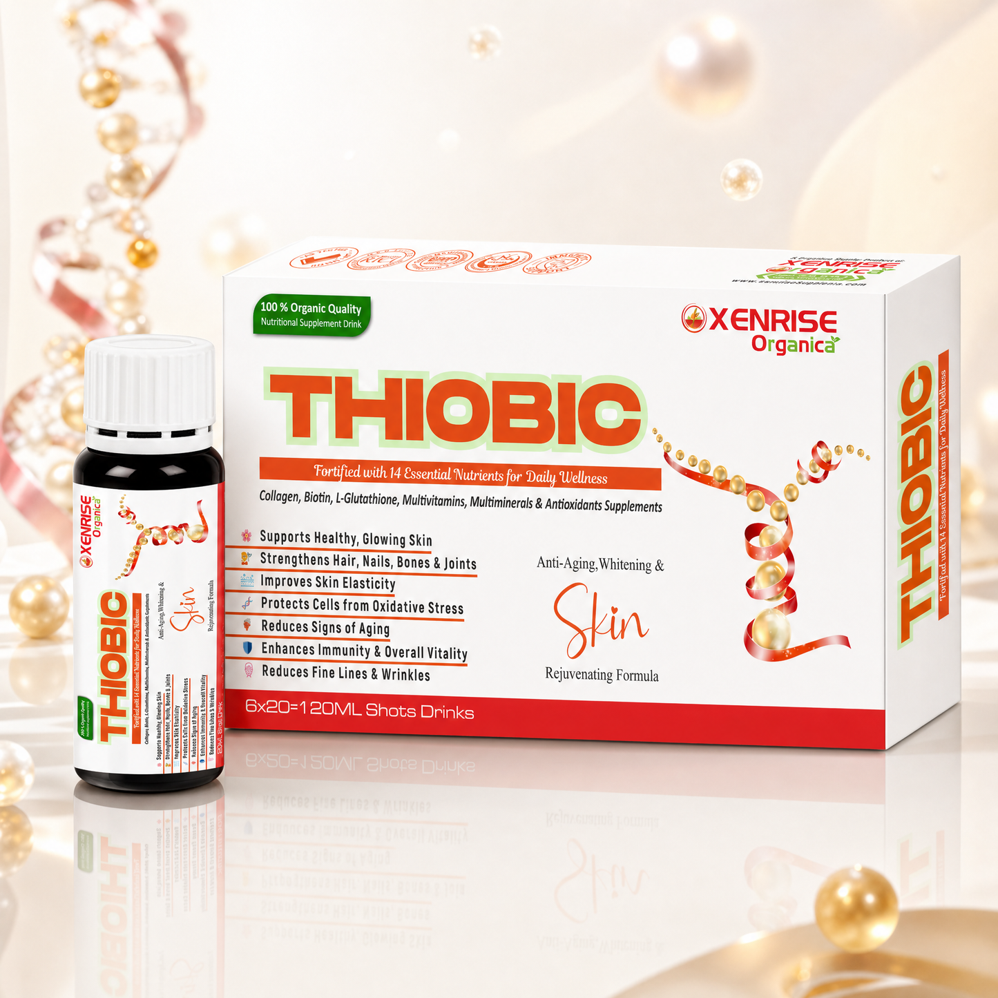 THIOBIC – Collagen, Biotin & Glutathione Enriched Nutritional Drink | XENRISE Organica