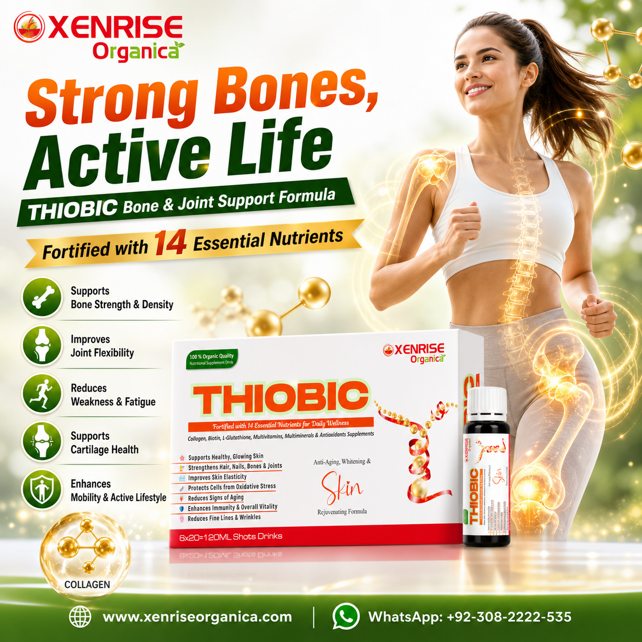 THIOBIC – Collagen, Biotin & Glutathione Enriched Nutritional Drink | XENRISE Organica