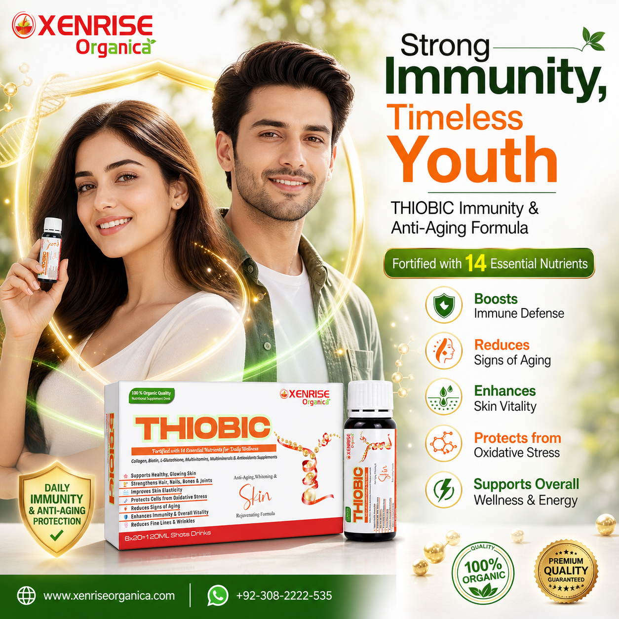 THIOBIC – Collagen, Biotin & Glutathione Enriched Nutritional Drink | XENRISE Organica
