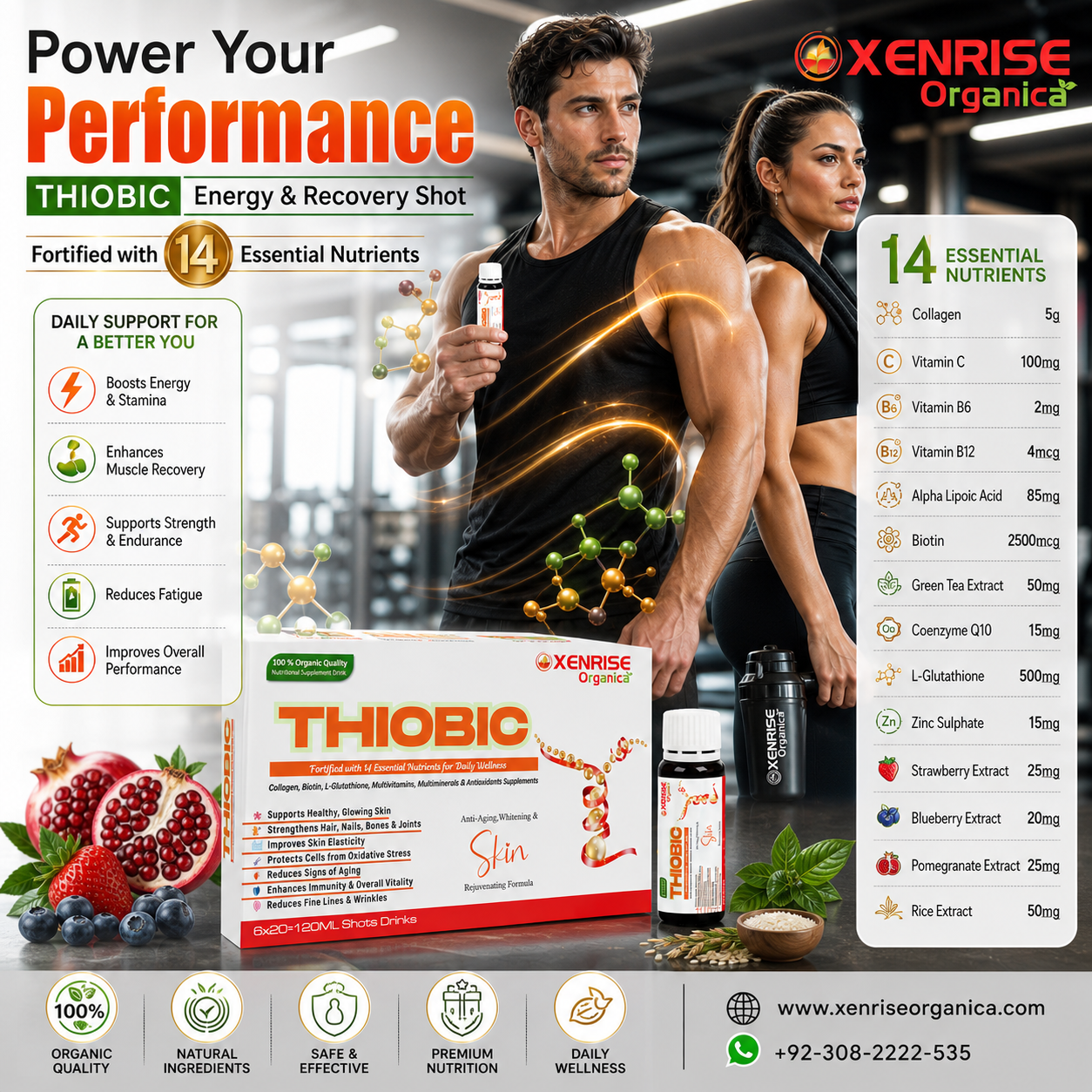 THIOBIC – Collagen, Biotin & Glutathione Enriched Nutritional Drink | XENRISE Organica