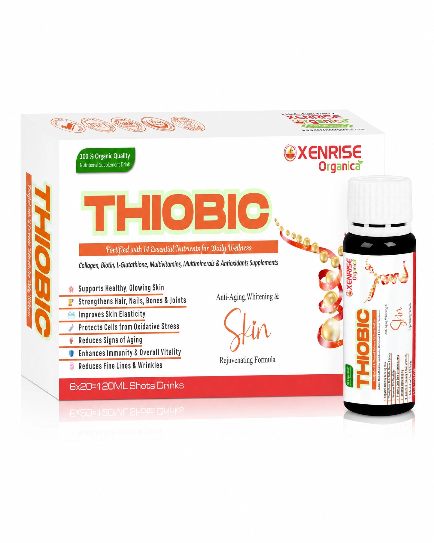 THIOBIC – Collagen, Biotin & Glutathione Enriched Nutritional Drink | XENRISE Organica