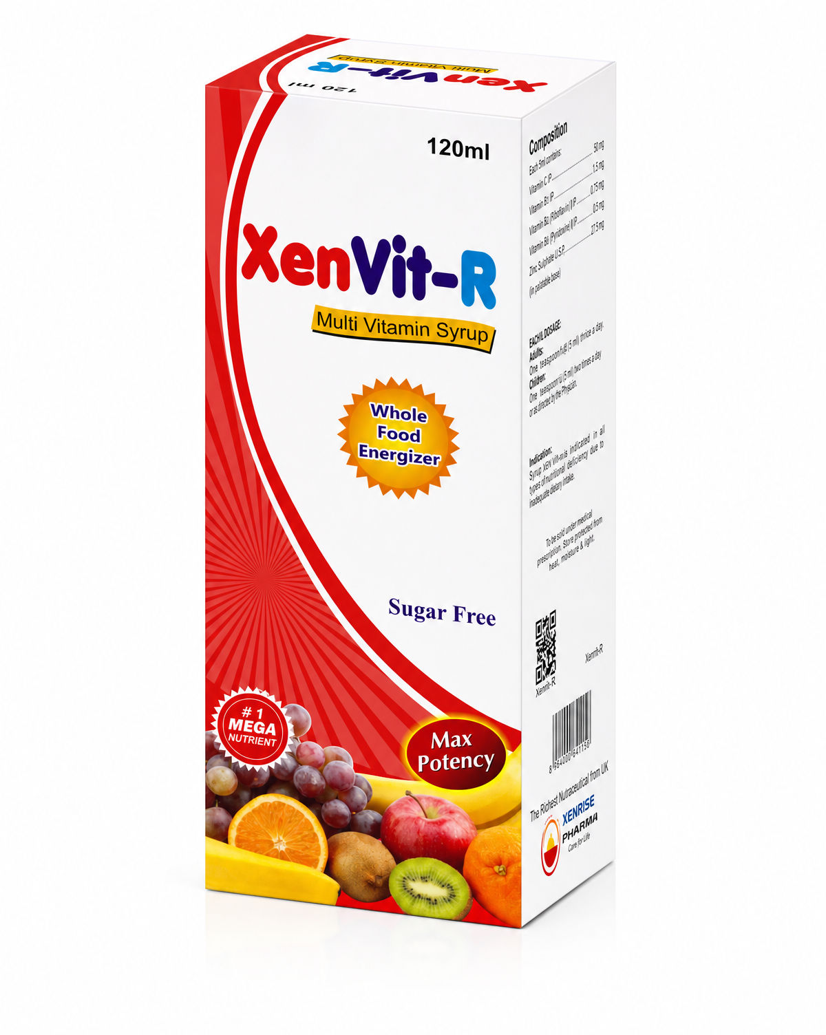 XENVIT-R SYRUP | Multi Vitamin Syrup for Vitality, Vision & Daily Wellness | Whole Food Energizer with Vitamins, Minerals, Lutein & Bilberry | XENRISE Pharma, Pakistan
