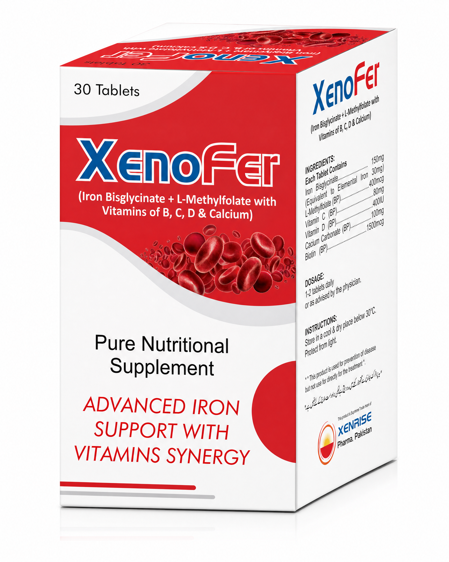XENOFER Tablets | Advanced Iron, Folate, Vitamins & Biotin Formula | XENRISE Pharma, Pakistan