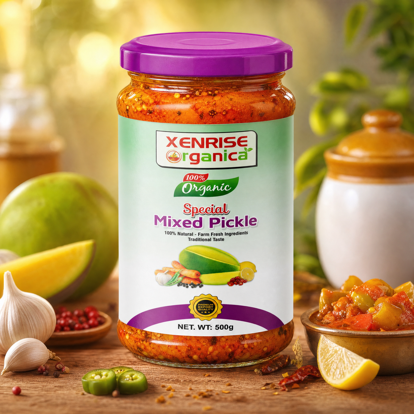 XENRISE Special Mixed Pickle | XENRISE Organica | 100% Organic & Traditional Taste